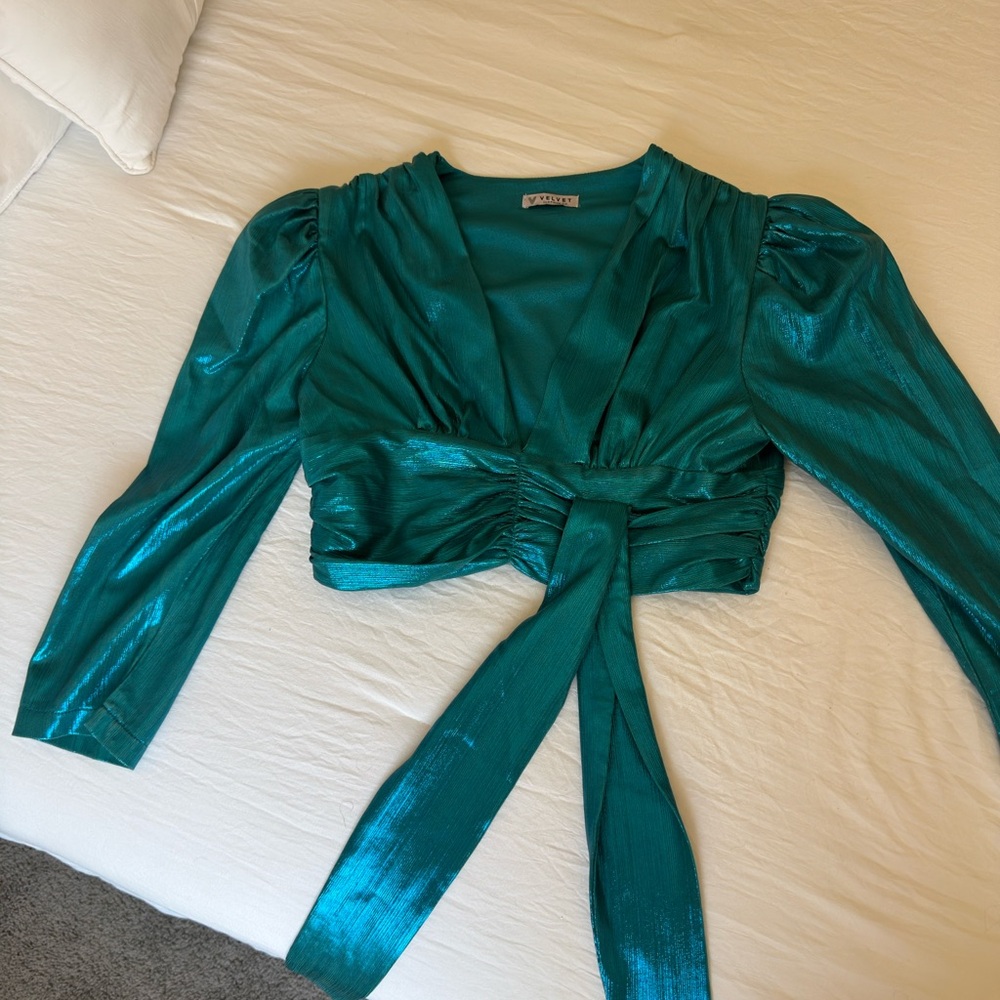 Elegant Teal Metallic Top